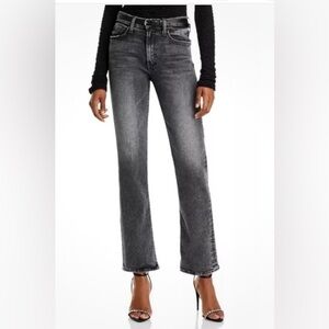 Mother jeans mid rise rider skimp I hate snakes 33 distressed dark grey wash
